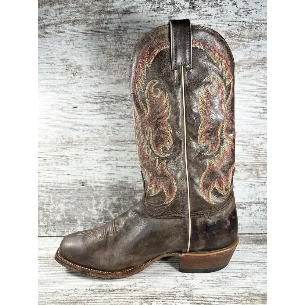 Men's Nocona MD2714 Legacy Square Toe Brown Leather Western Boots Sz 12B EUC!